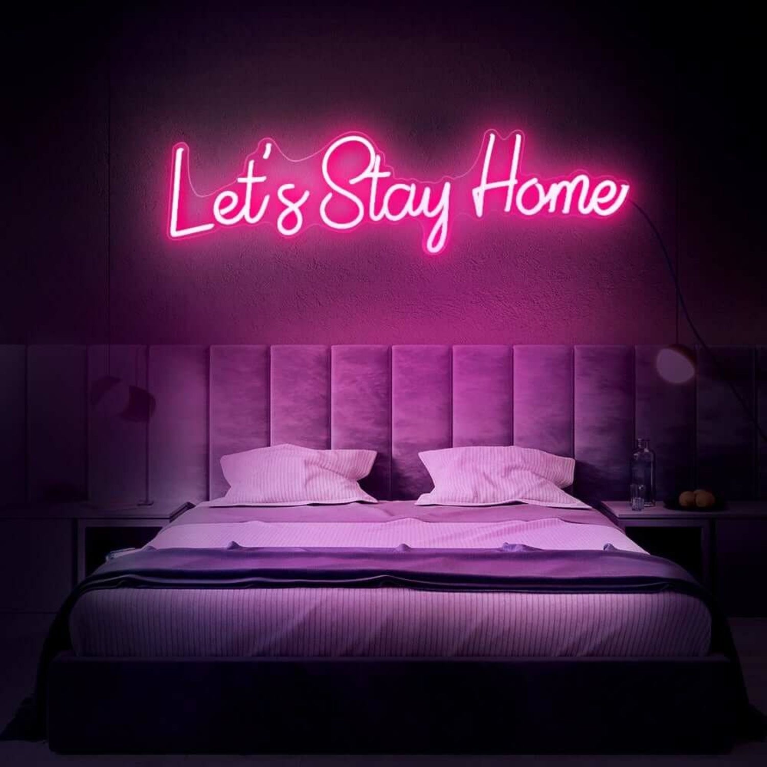 Lets Stay Home Led Neon Sign For Home Decor - Shineneon