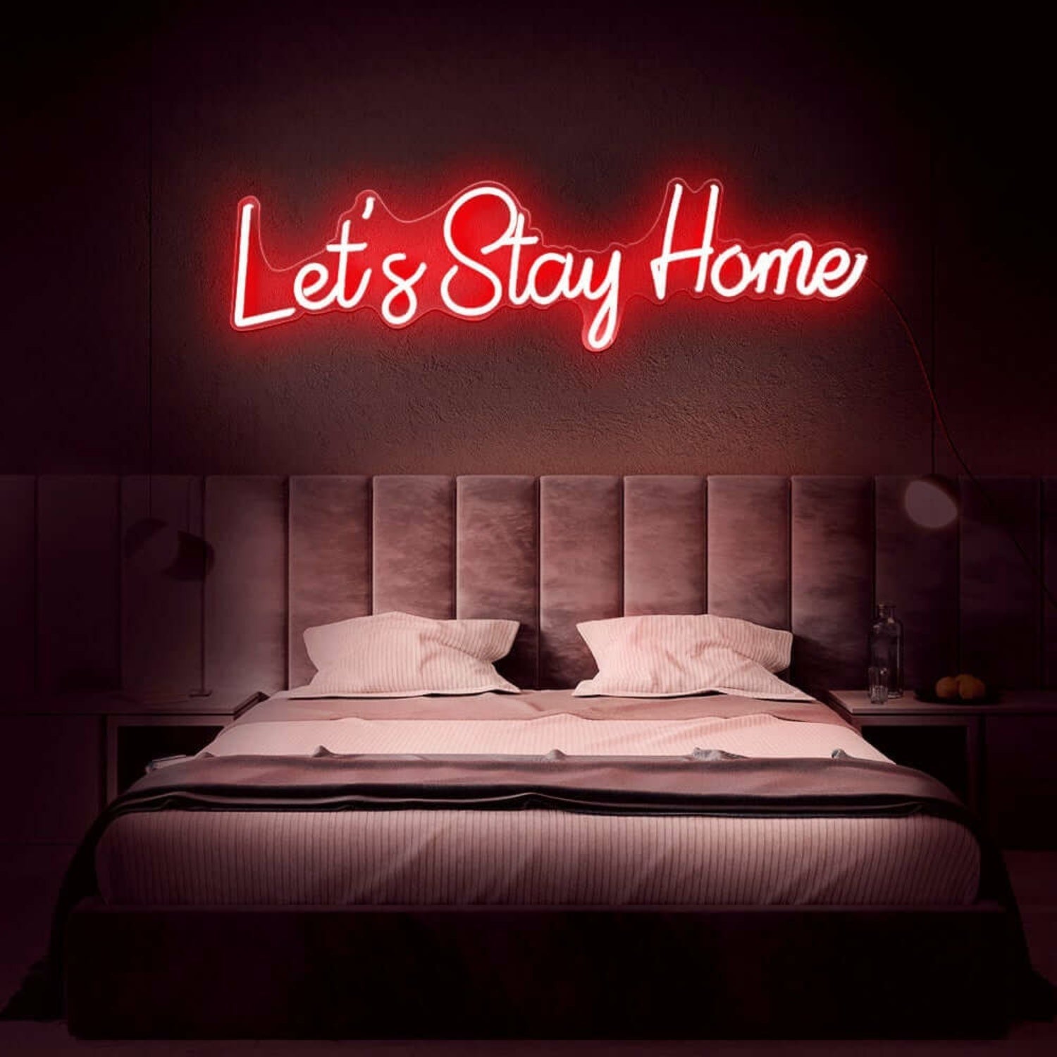 Lets Stay Home Led Neon Sign For Home Decor - Shineneon