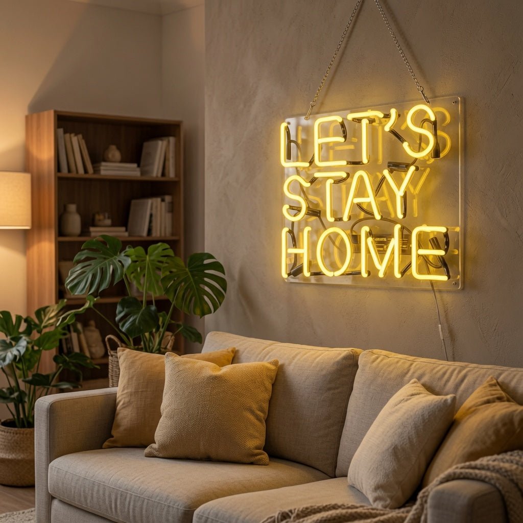 Let's Stay Home LED Neon Sign Home Decor Wall Neon Sign - Shineneon