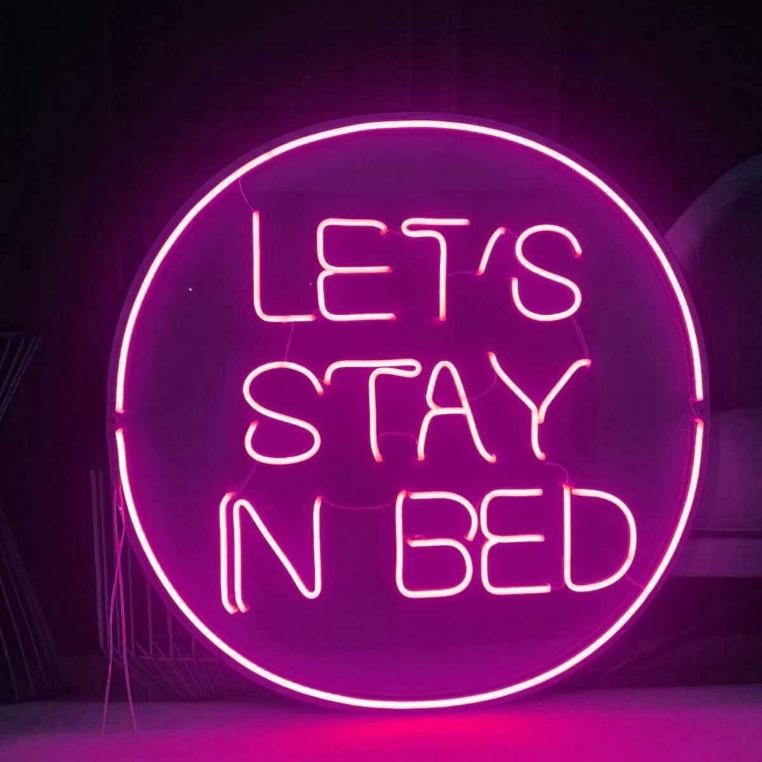 Lets Stay In Bed Cozy Neon Invitation Frelaxation | Shineneon