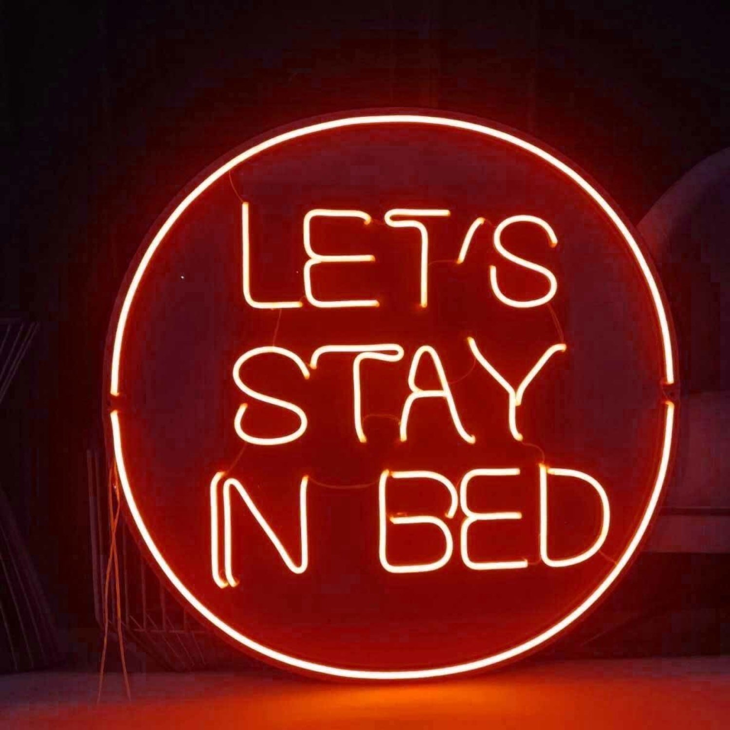 Lets Stay In Bed Cozy Neon Invitation Frelaxation | Shineneon