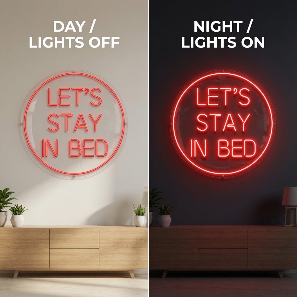 Let's Stay In Bed LED Neon Sign Home Wall Art Wall Neon Sign - Shineneon