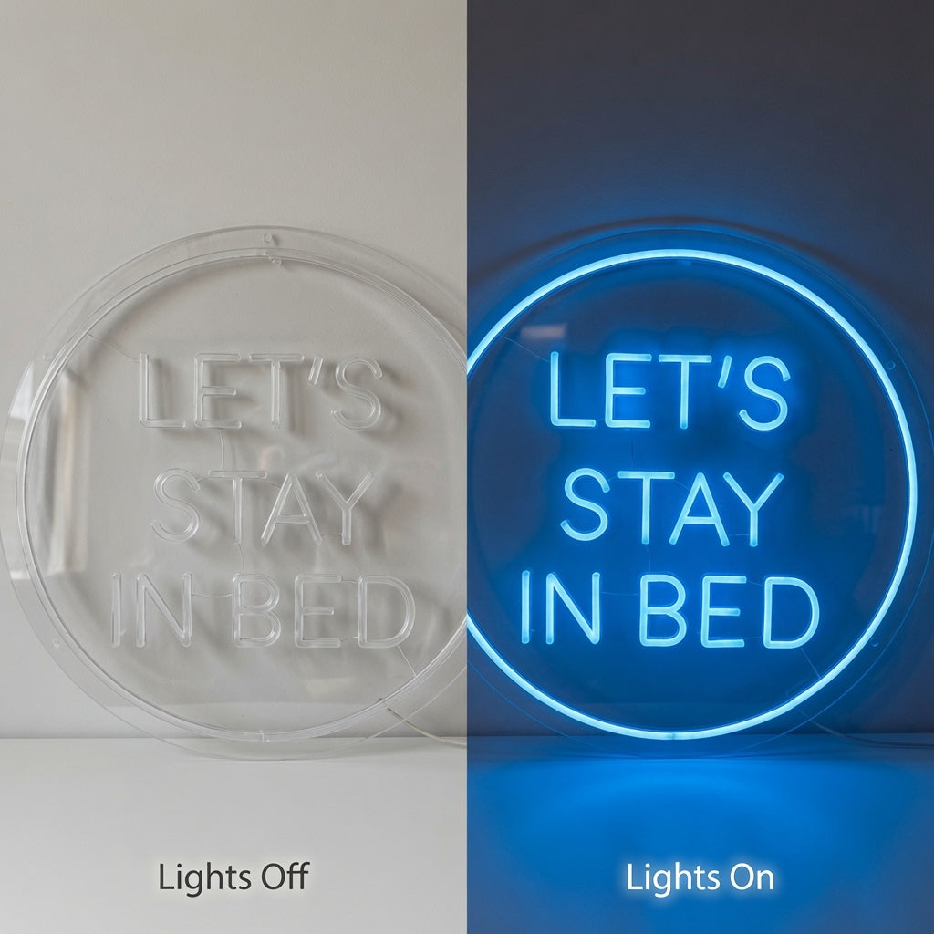 Let's Stay In Bed LED Neon Sign Wall Neon Sign - 06 Day Night Comparison