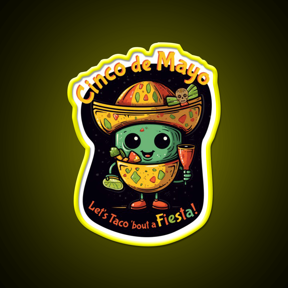 Lets Taco Bout Fiesta Taco Led Neon Sign Rgb Color - Shineneon