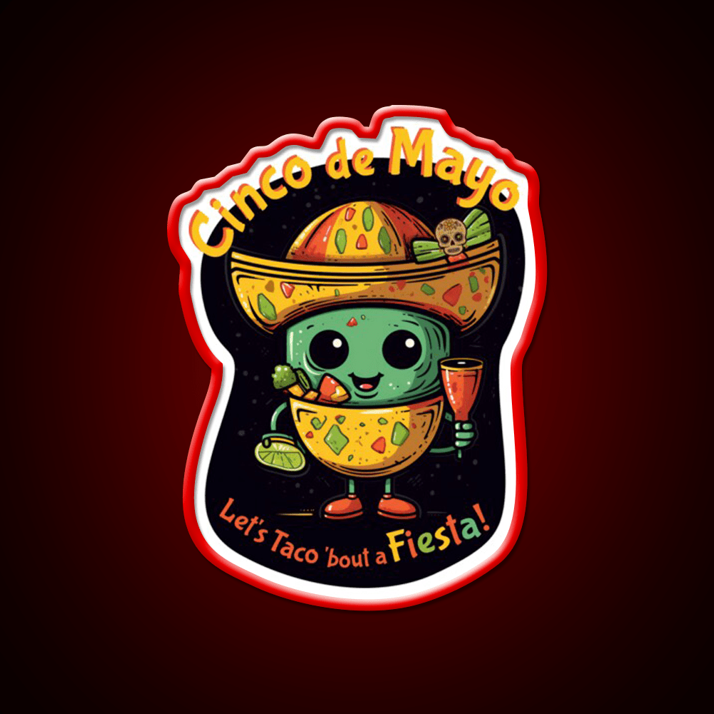 Lets Taco Bout Fiesta Taco Led Neon Sign Rgb Color - Shineneon