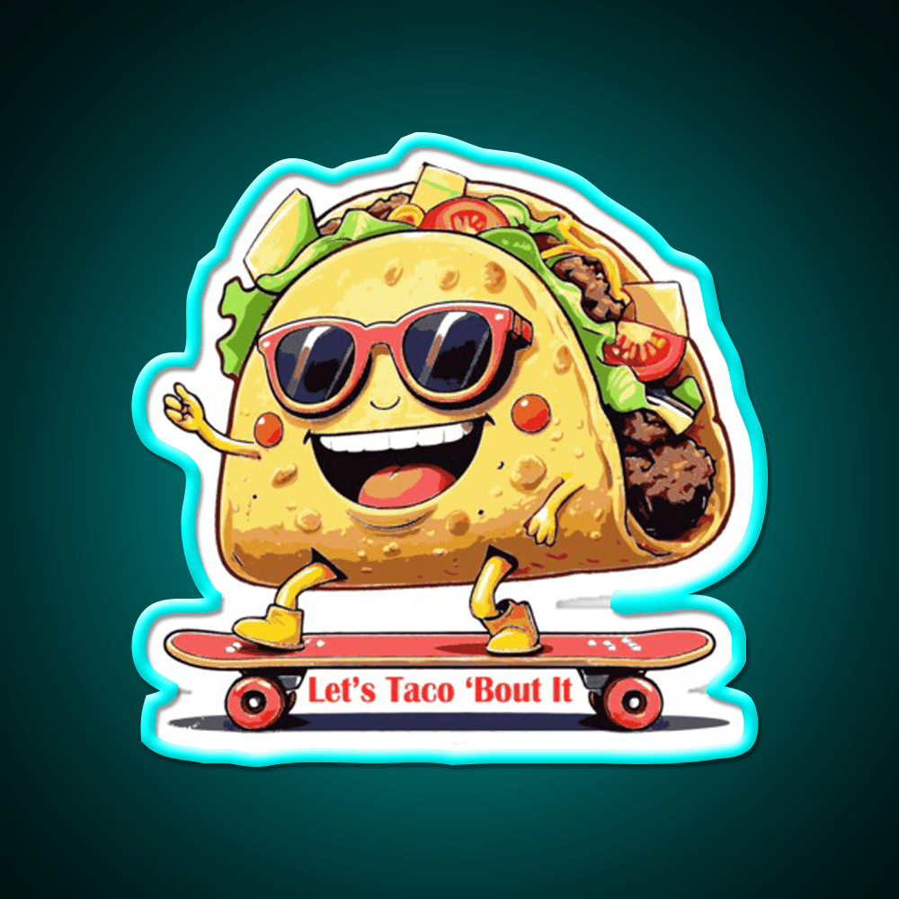 Lets Taco Bout It Taco Led Neon Sign Wall Light Kitchen Sign Rgb Color - Shineneon