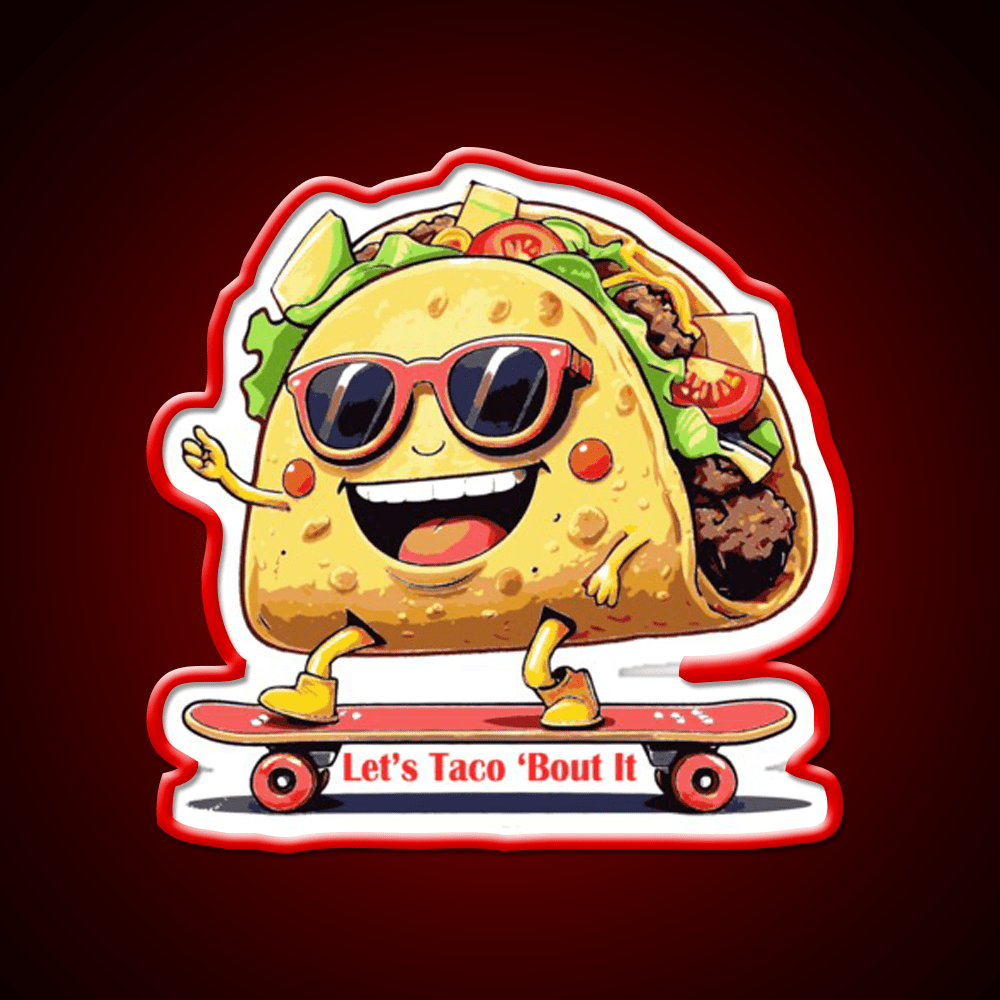 Lets Taco Bout It Taco Led Neon Sign Wall Light Kitchen Sign Rgb Color - Shineneon