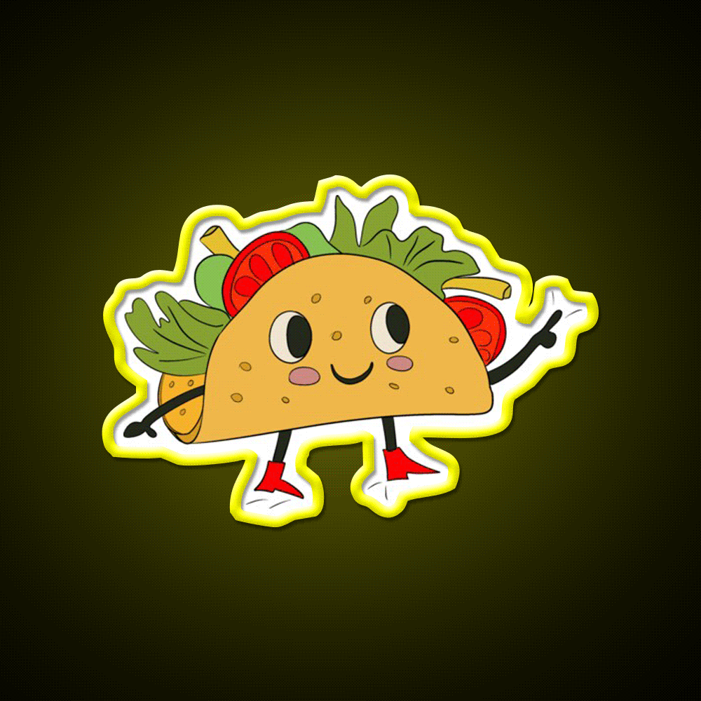 Lets Taco Bout Me Taco Led Neon Sign Rgb Color - Custom LED neon sign front view