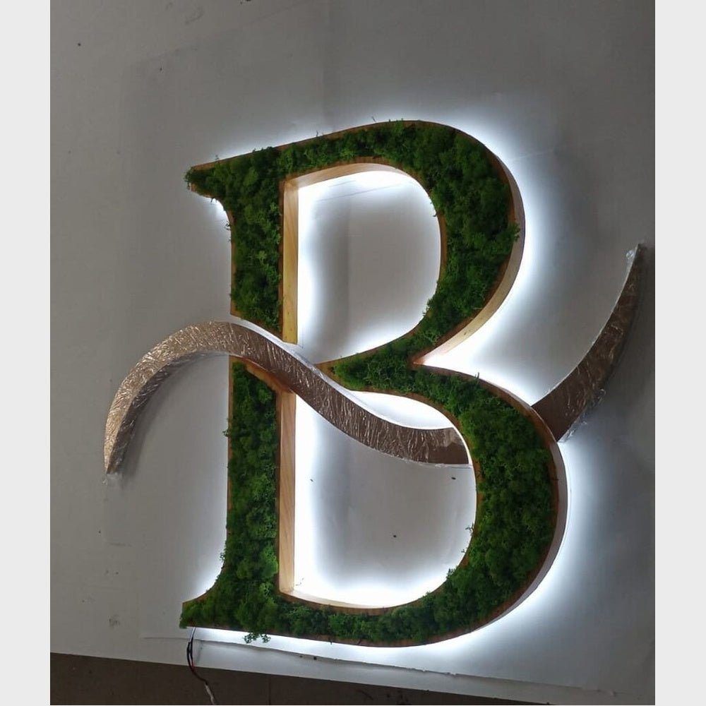 Letter B 3D Moss Letter Sign - Shineneon
