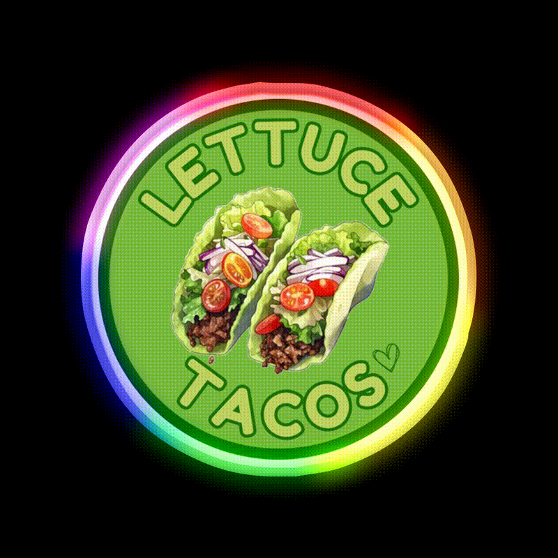 Lettuce Taco Led Neon Sign Mexican Food Sign Rgb Color - LED neon sign close-up detail