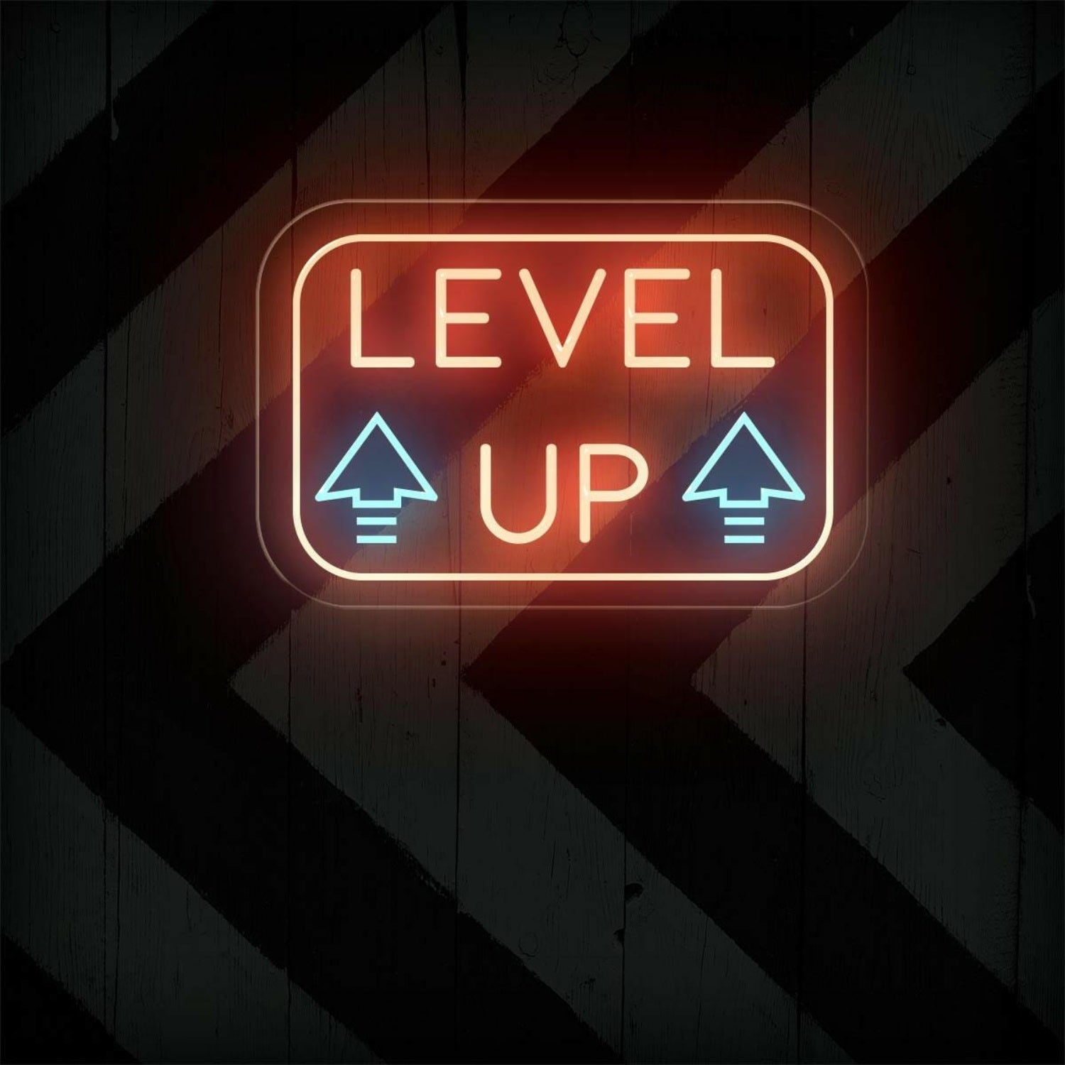 Level Up Pink Purple Light Blue Arrows Led Neon Sign For Gaming Room Studio | Shineneon