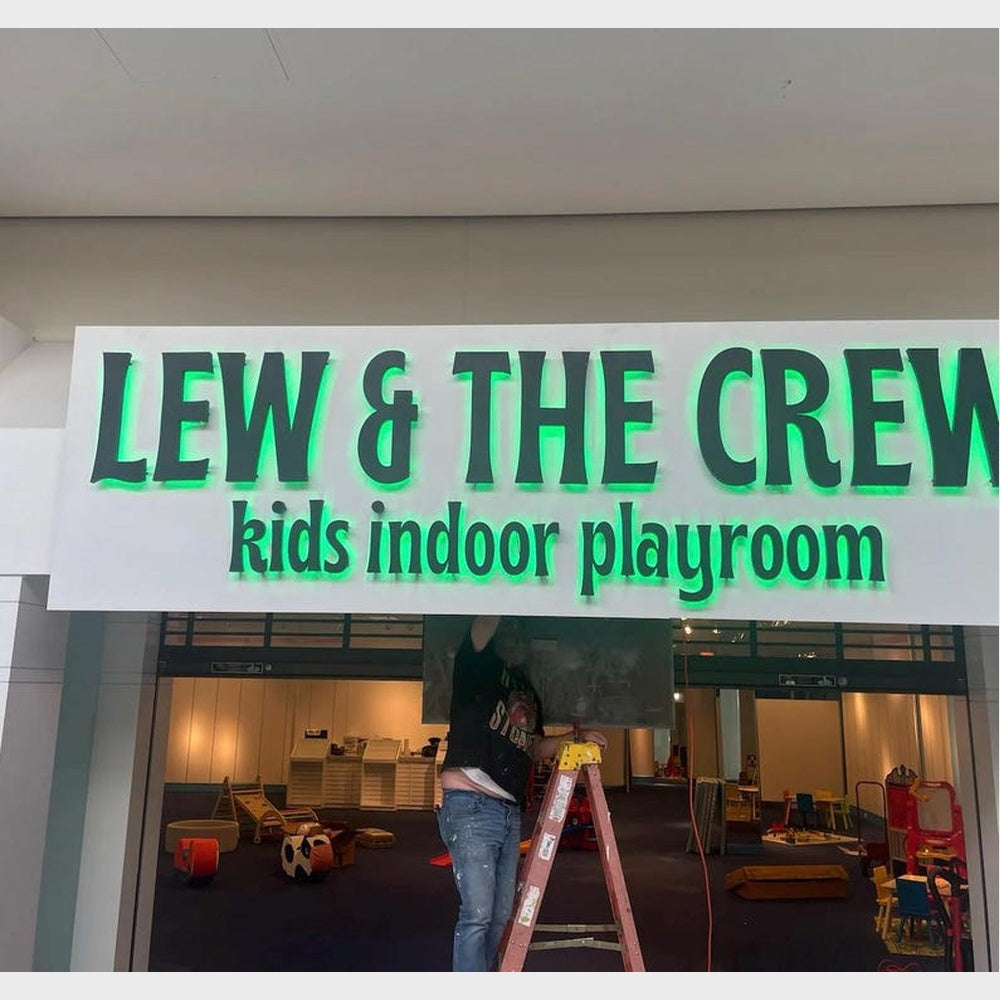 Lew The Crew Kids Indoor Playroom 3D Backlit Channel Letters Led Light Sign