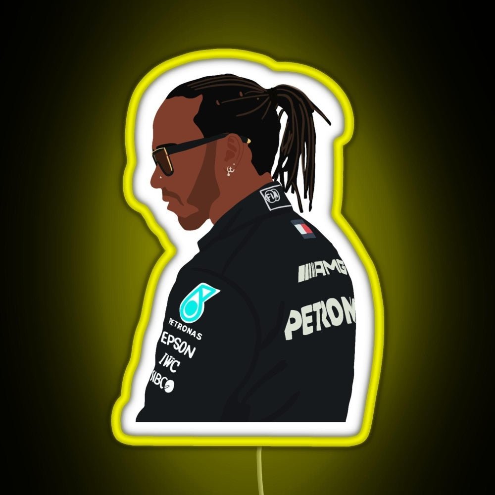 Lewis Hamilton For Mercedes At 2021 Pre Season Testing At Bahrain Rgb Led Neon Sign Pop Wall Art - Shineneon