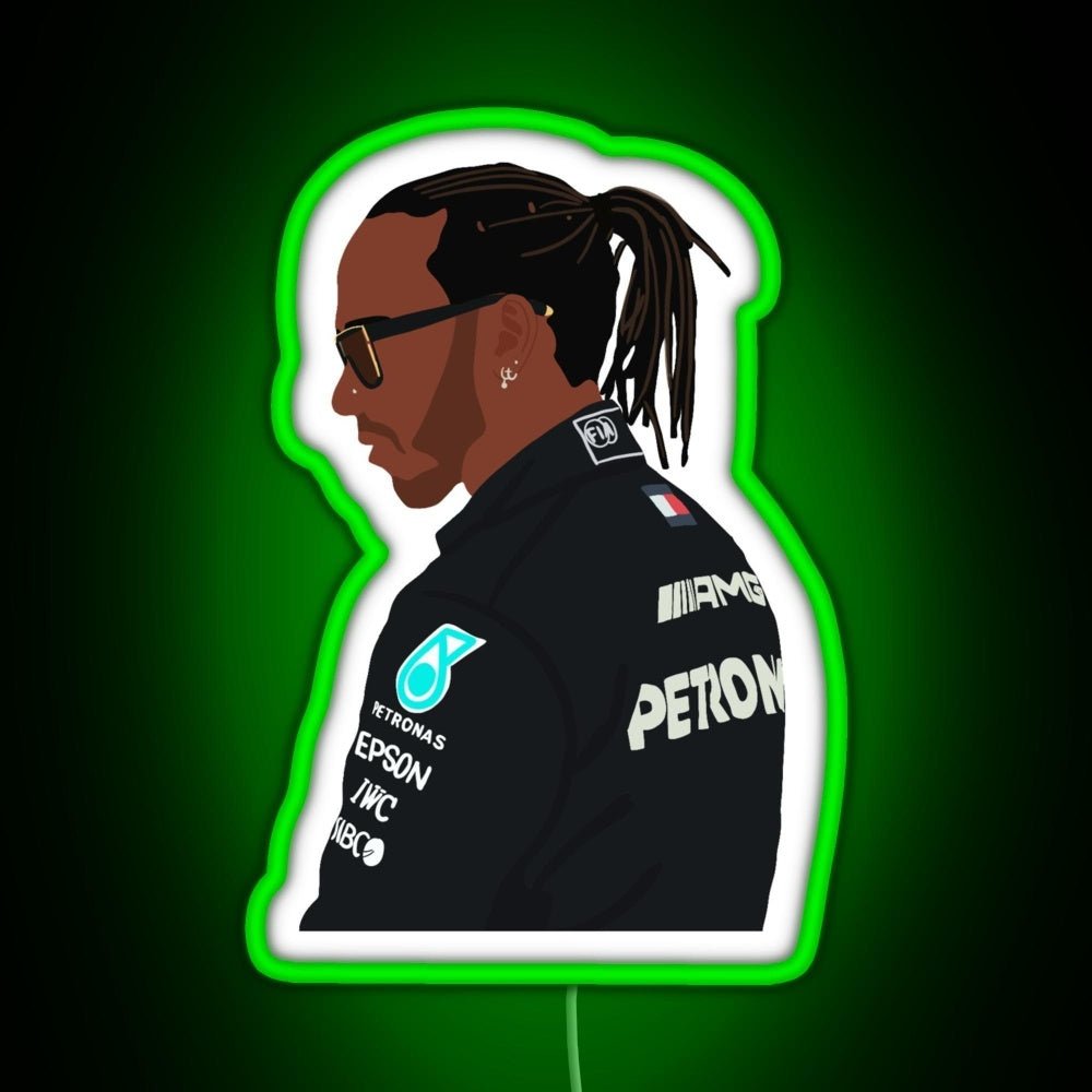 Lewis Hamilton For Mercedes At 2021 Pre Season Testing At Bahrain Rgb Led Neon Sign Pop Wall Art - Shineneon