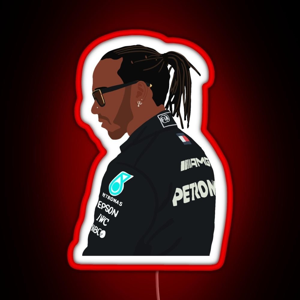 Lewis Hamilton For Mercedes At 2021 Pre Season Testing At Bahrain Rgb Led Neon Sign Pop Wall Art - Shineneon