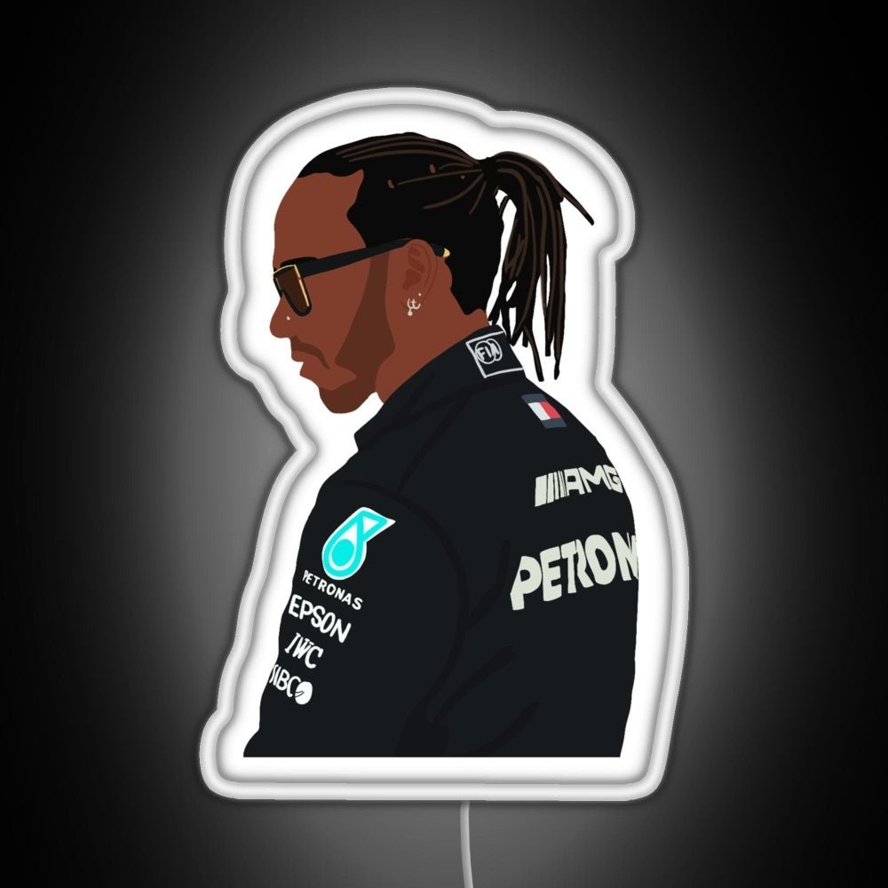 Lewis Hamilton For Mercedes At 2021 Pre Season Testing At Bahrain Rgb Led Neon Sign Pop Wall Art - Shineneon