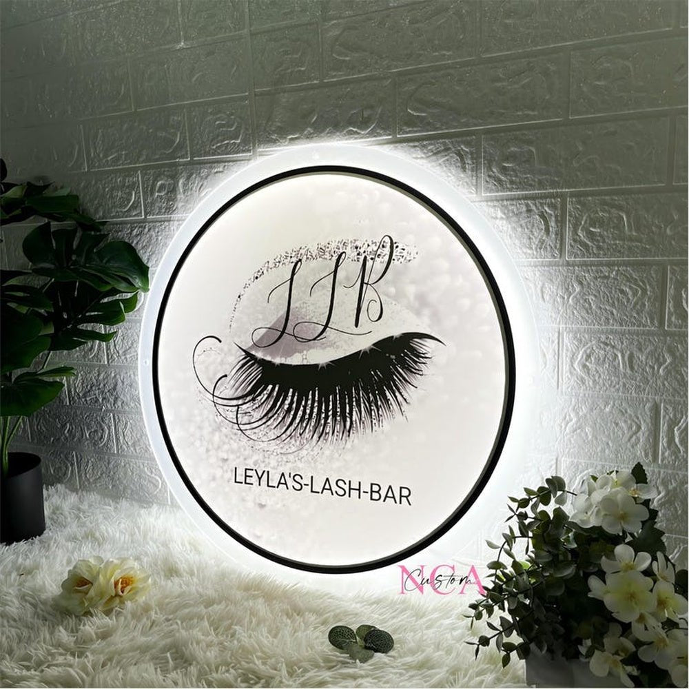 Leylas Lash Bar Acrylic Business Logo Sign - Shineneon