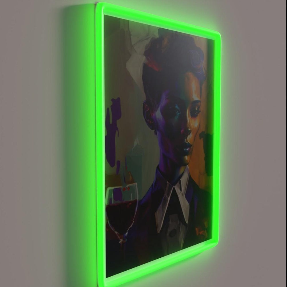 Lgbt Wine Sommelier Pride Wine Enthusiast Rgb Led Neon Sign - LED neon sign close-up detail
