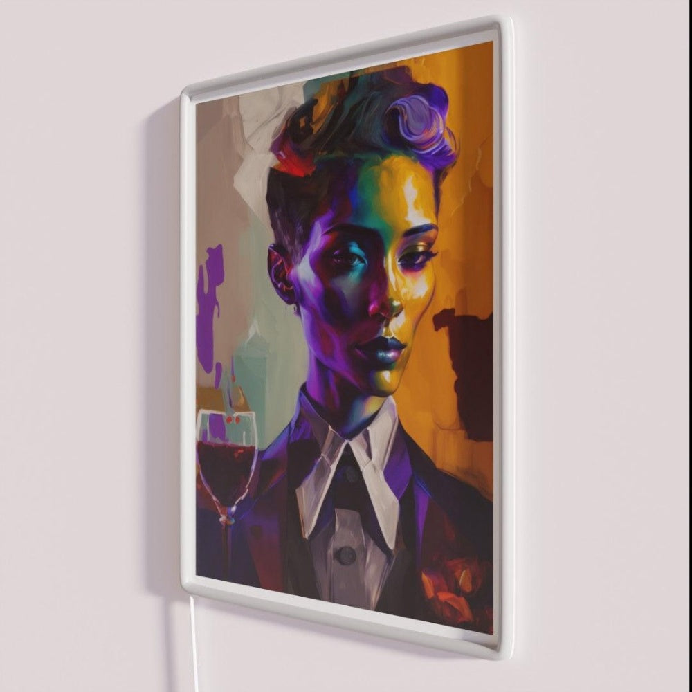 Lgbt Wine Sommelier Pride Wine Enthusiast Rgb Led Neon Sign - Neon sign mounted on wall in room