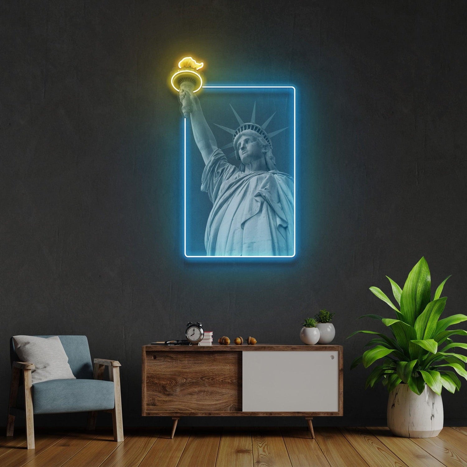 Liberty Enlightening The World Dual-Tone Uv Printed Led Neon Sign For Indoor Wall Art | Shineneon