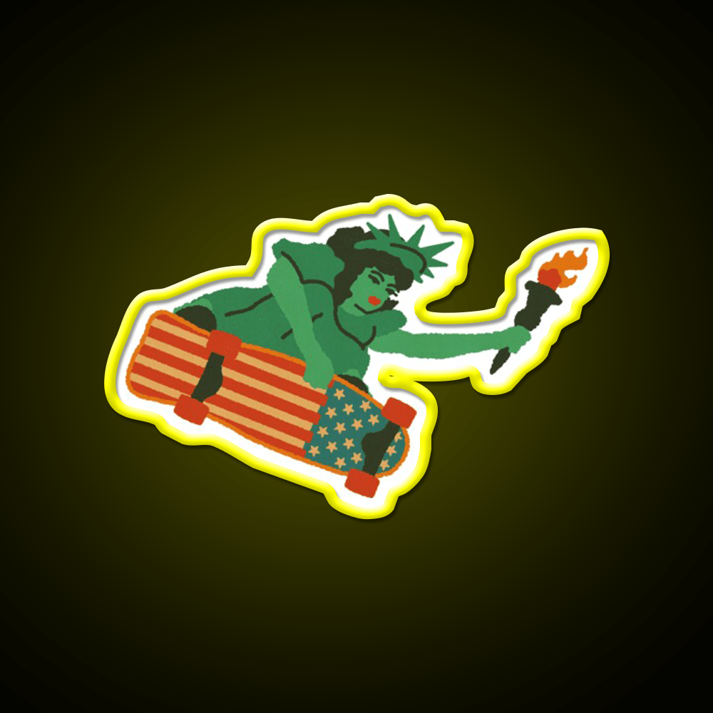 Liberty Skater Asian Cultural Led Neon Sign Rgb Color - Shineneon
