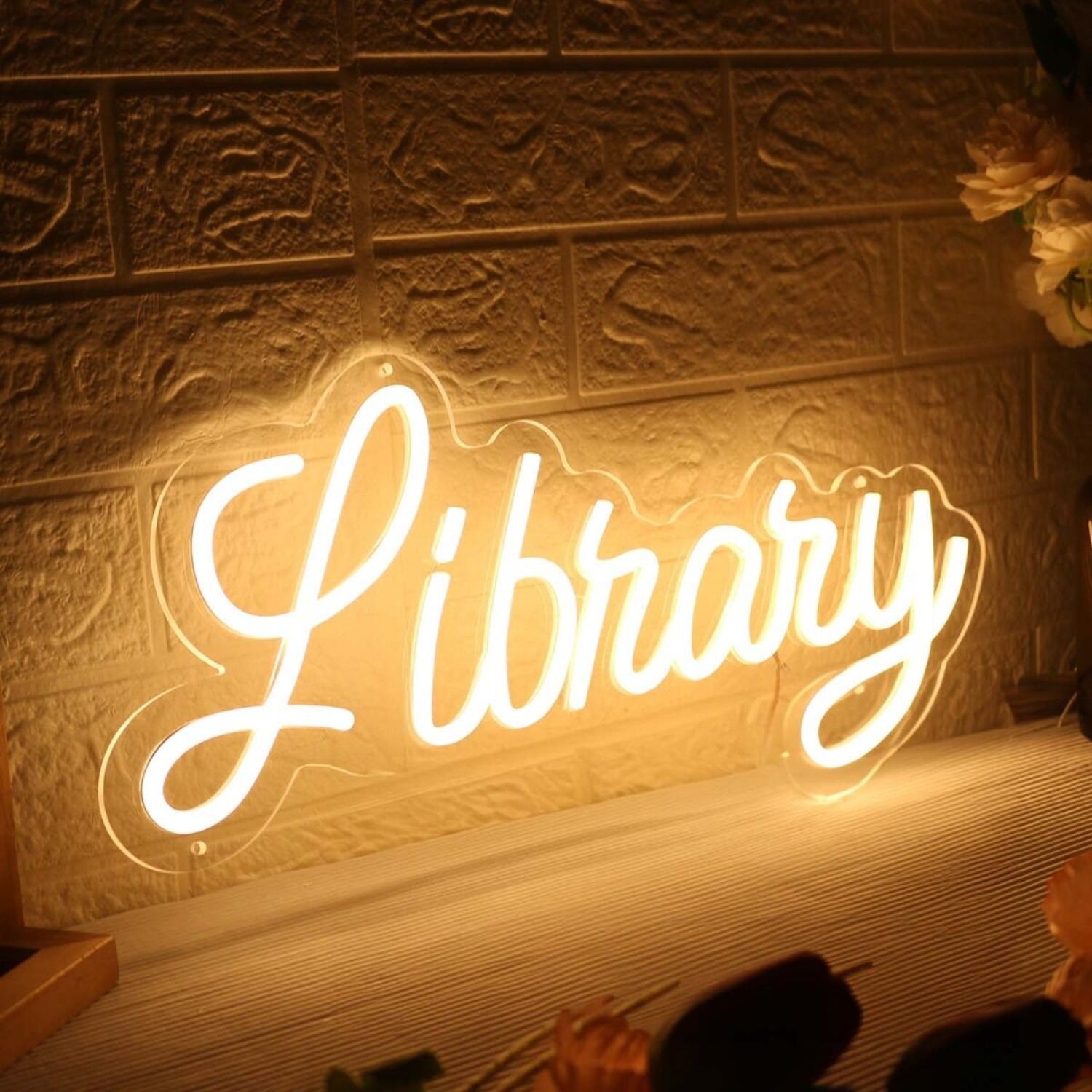 Library Yellow Neon Sign For Quiet And Informative Spaces | Shineneon