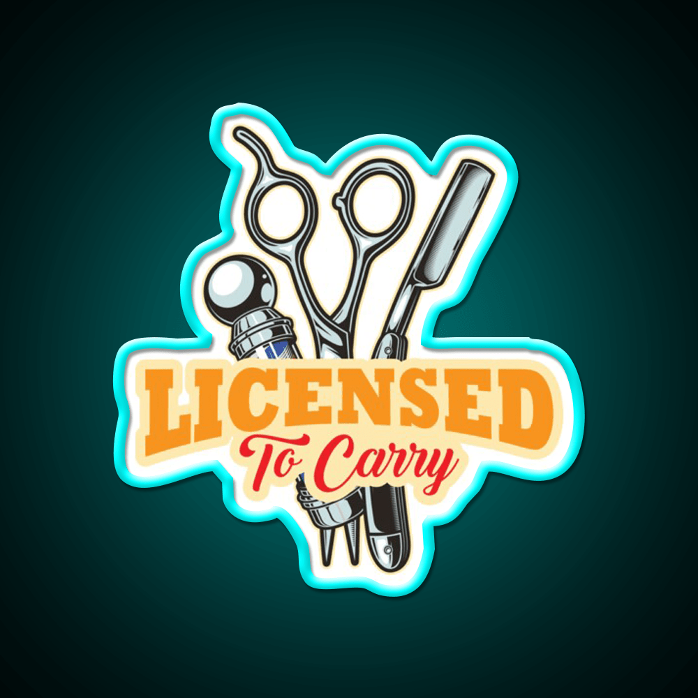 Licensed To Carry Barber Beard Barber Shop Haircut Led Neon Sign - Shineneon