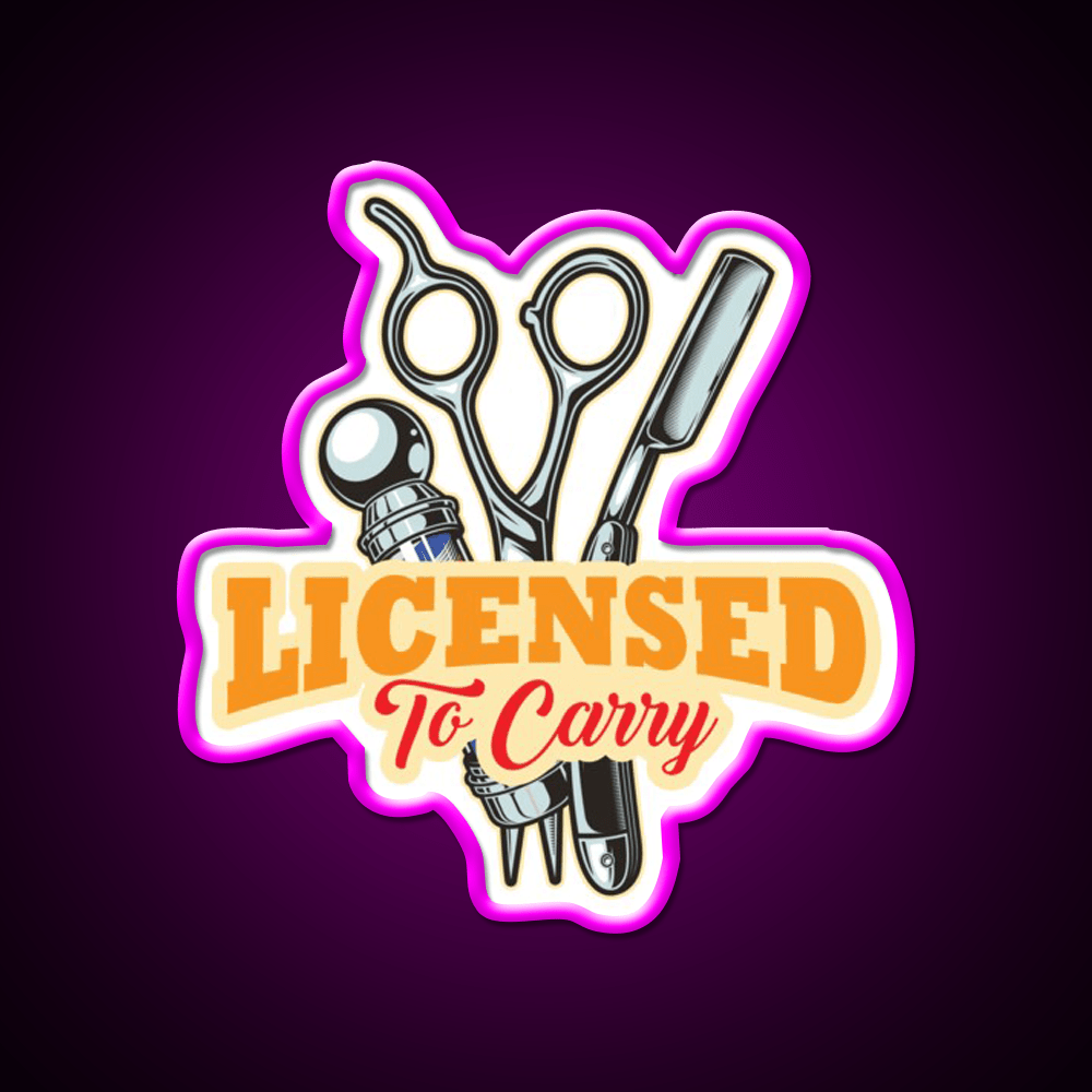 Licensed To Carry Barber Beard Barber Shop Haircut Led Neon Sign - Shineneon