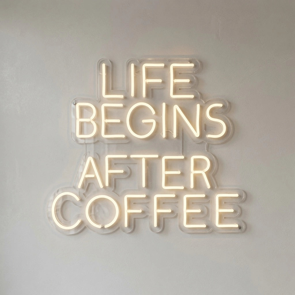 Life Begins After Coffee LED Neon Sign - 04 Size Image