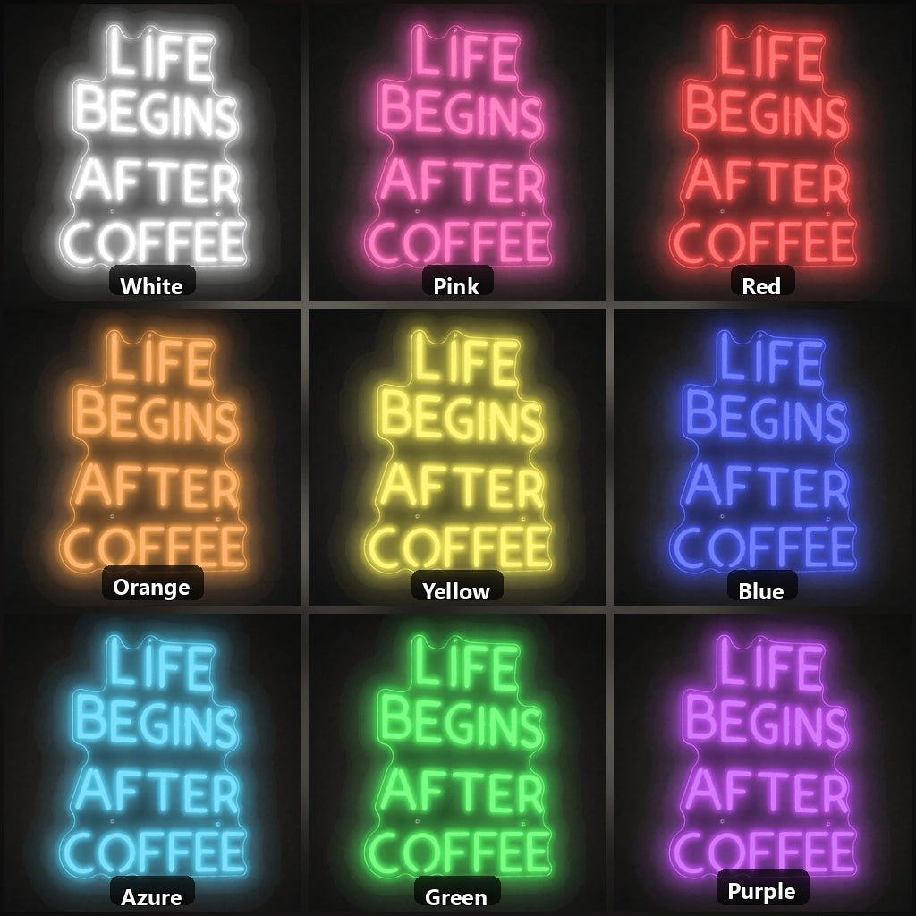 Life Begins After Coffee LED Neon Sign Home Bar Wall Decoration - Shineneon