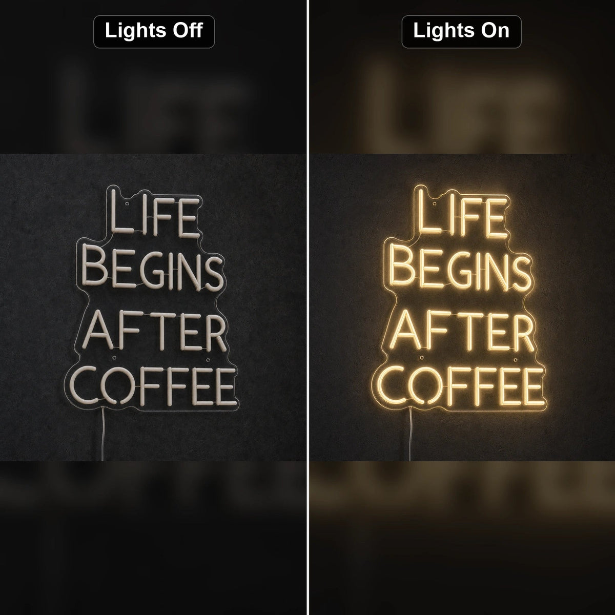 Life Begins After Coffee LED Neon Sign Man Cave Neon Sign - Shineneon