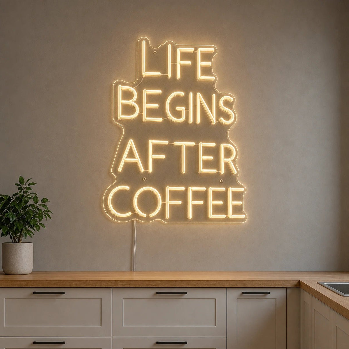 Life Begins After Coffee LED Neon Sign Man Cave Neon Sign - Shineneon