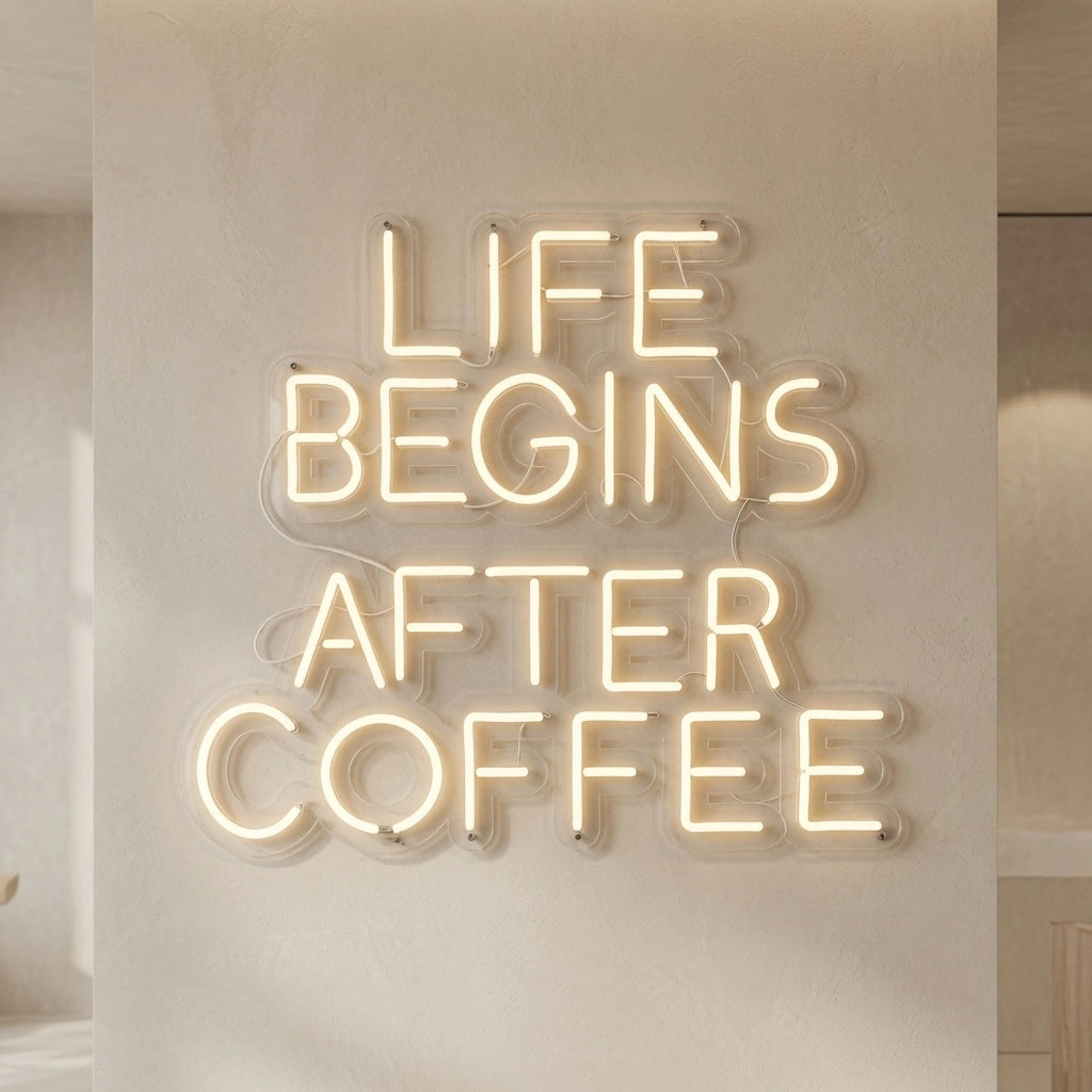 Life Begins After Coffee LED Neon Sign Wall Neon Sign - 04 Size Image