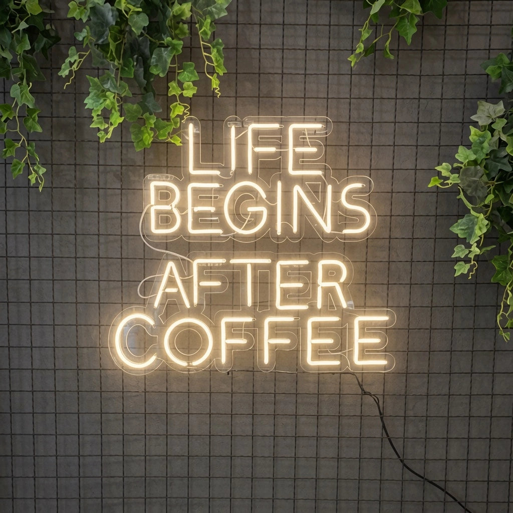Life Begins After Coffee Wall Decor LED Neon Sign - 01 Original Product Image