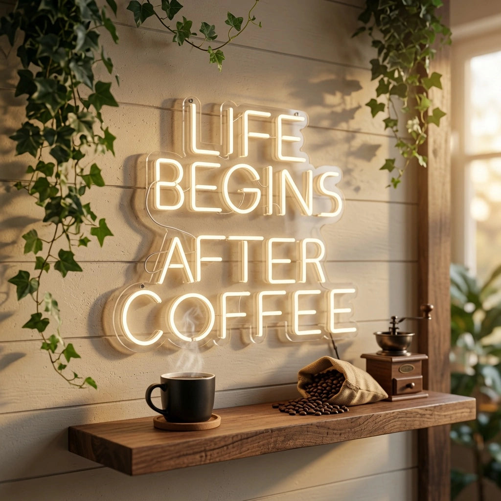 Life Begins After Coffee Wall Decor LED Neon Sign - 02 High-Converting Product Image
