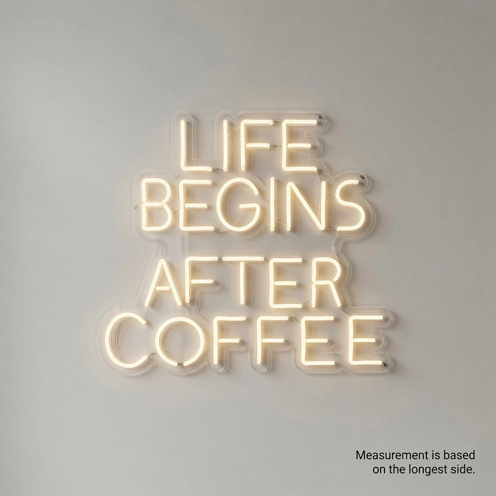 Life Begins After Coffee Wall Decor LED Neon Sign - 04 Size Image