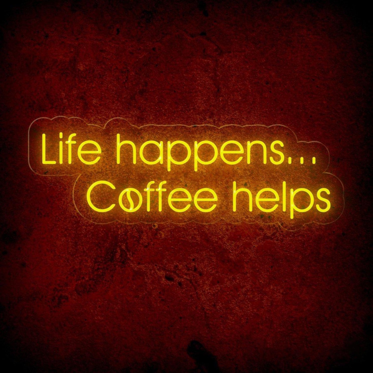 Life Happens Coffee Helps White And Light Blue Led Neon Sign For Cafe Home Decor | Shineneon