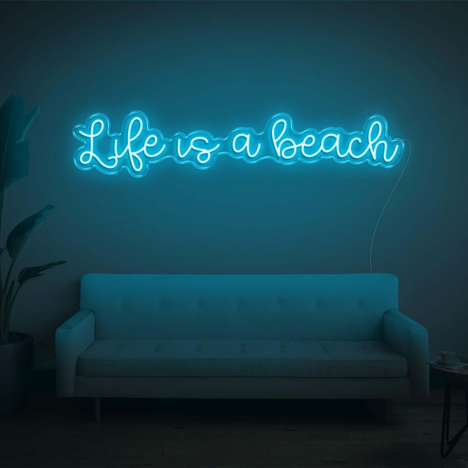 Life Is A Beach White Led Neon Sign Wall Art For Living Room Bedroom Décor | Shineneon