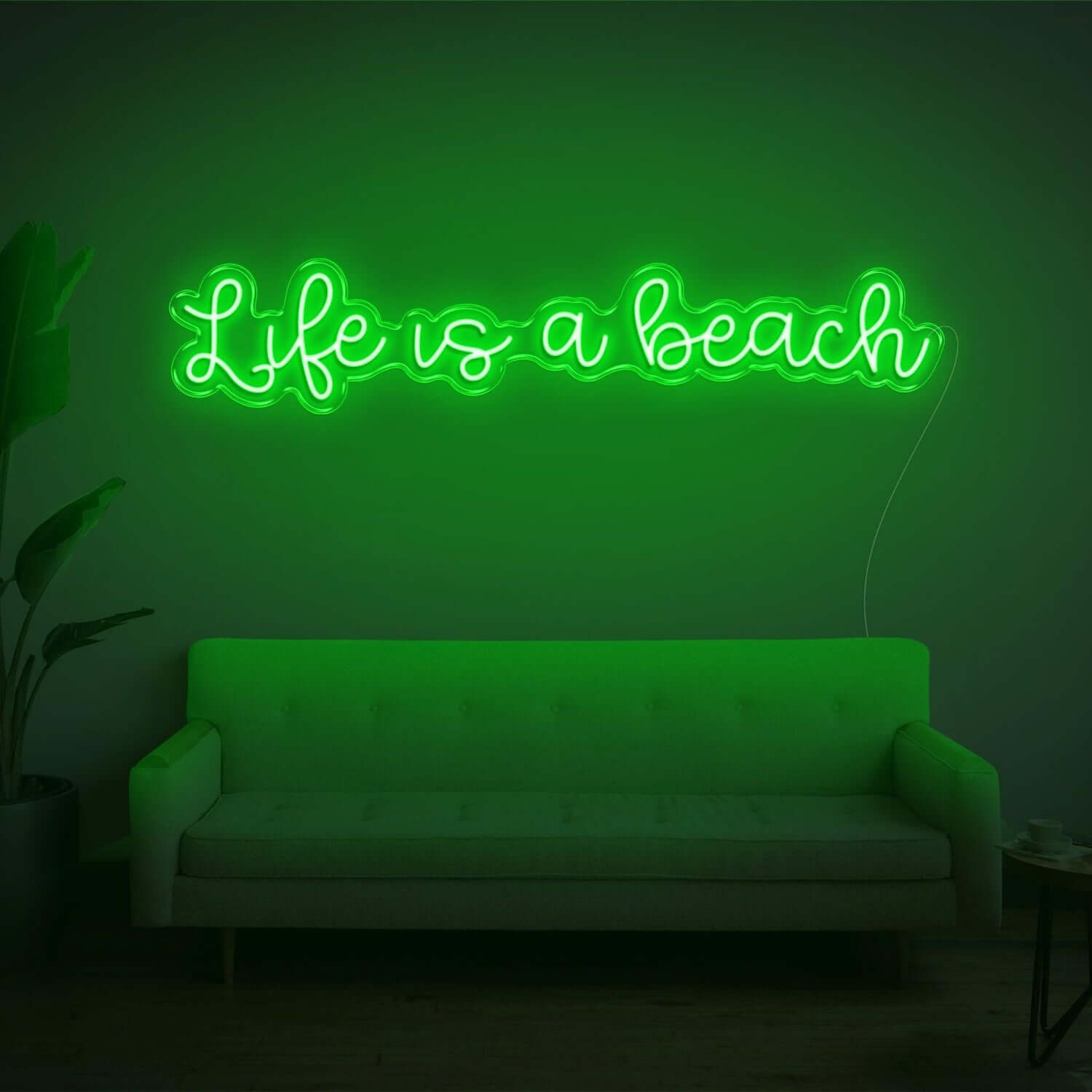 Life Is A Beach White Led Neon Sign Wall Art For Living Room Bedroom Décor | Shineneon