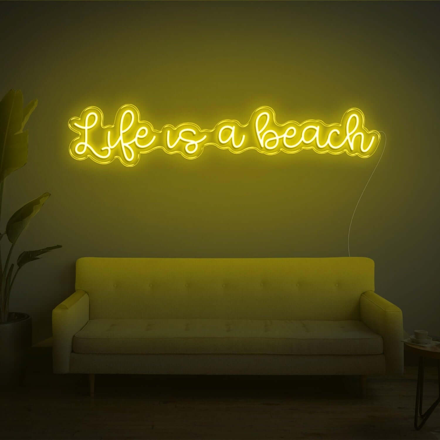 Life Is A Beach White Led Neon Sign Wall Art For Living Room Bedroom Décor | Shineneon
