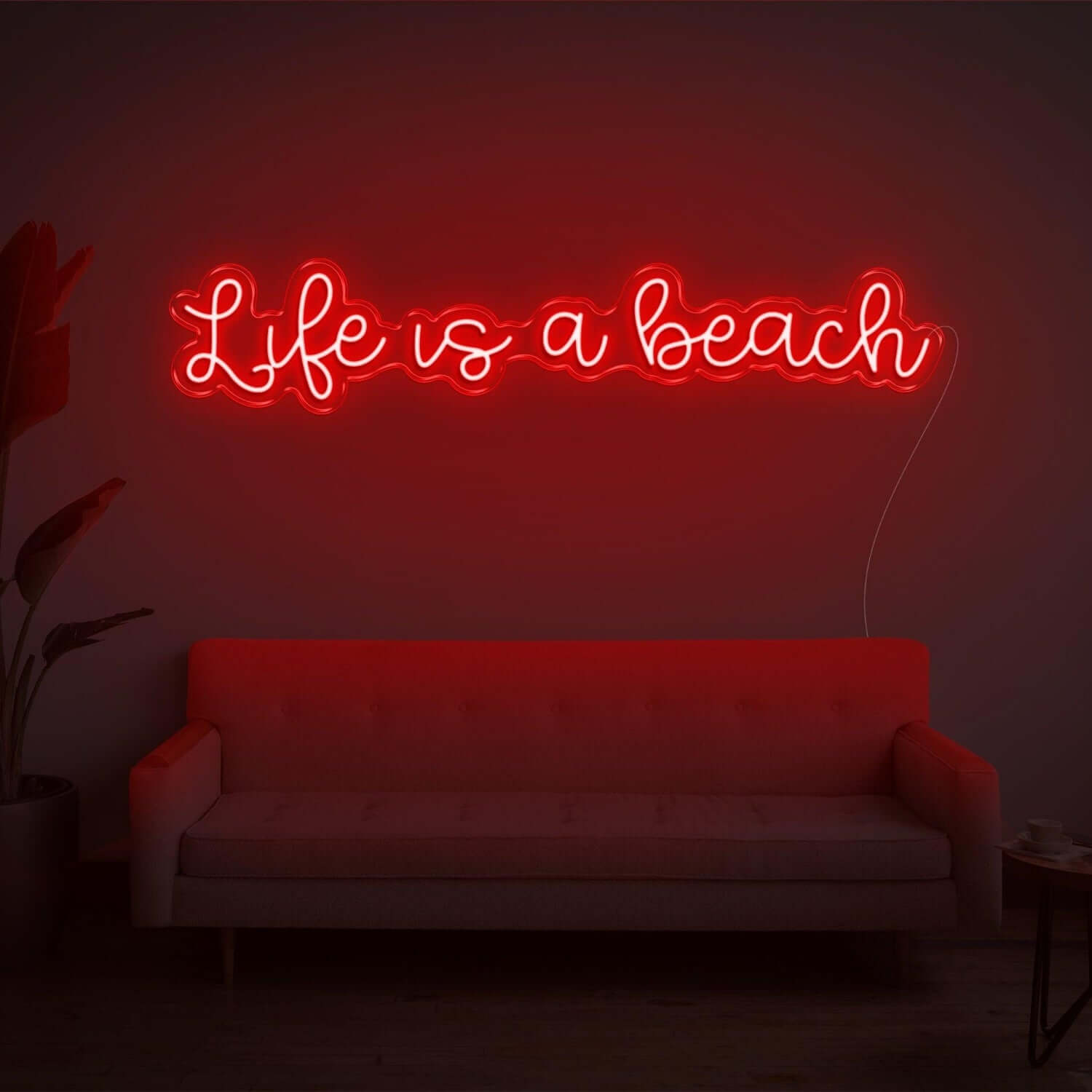 Life Is A Beach White Led Neon Sign Wall Art For Living Room Bedroom Décor - Shineneon