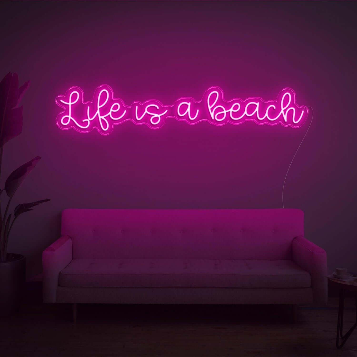 Life Is A Beach White Led Neon Sign Wall Art For Living Room Bedroom Décor - Shineneon