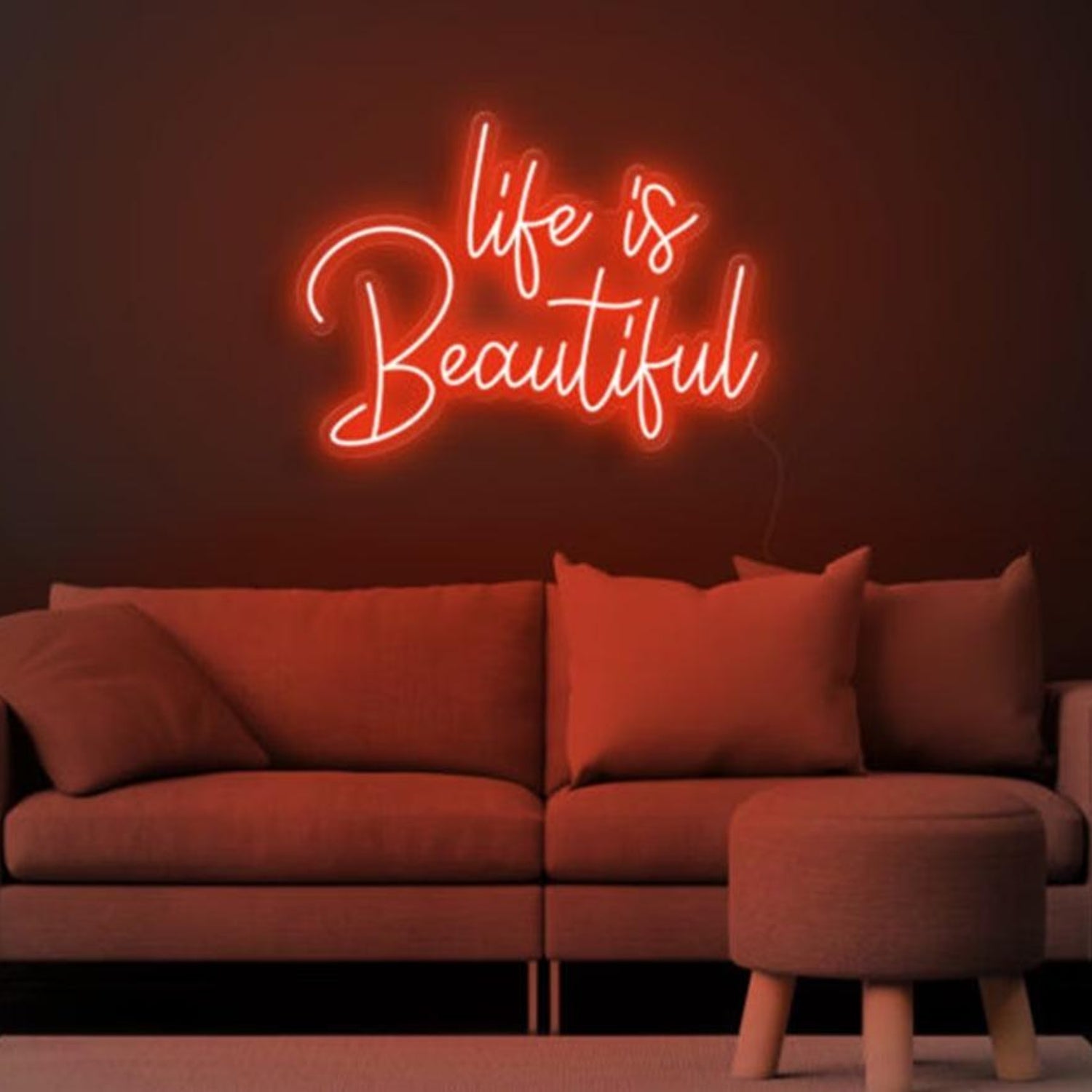 Life is Beautiful Blue LED Neon Sign for Cozy Living Room Decor | Shineneon