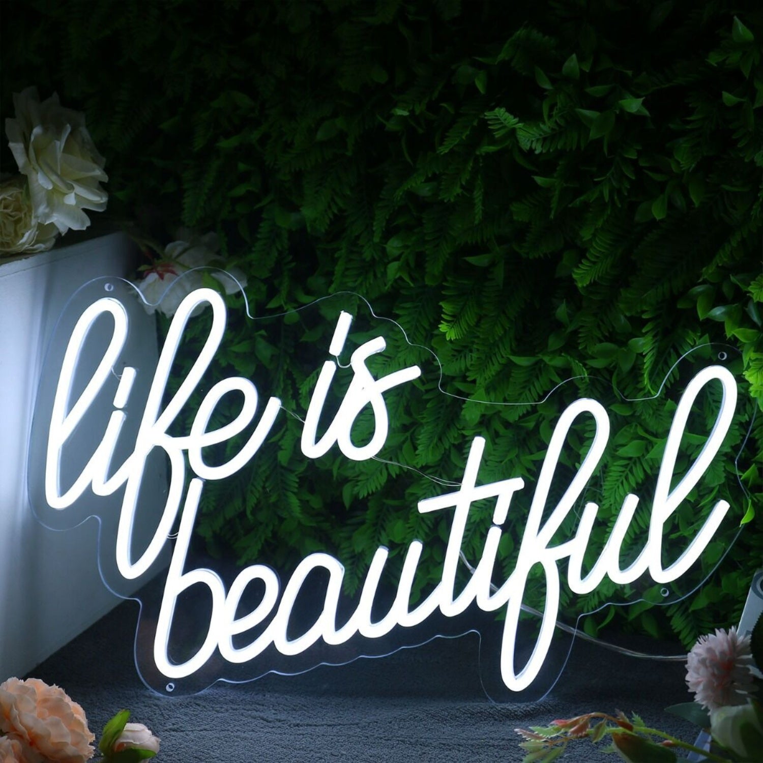 Life Is Beautiful White Neon Sign | Shineneon
