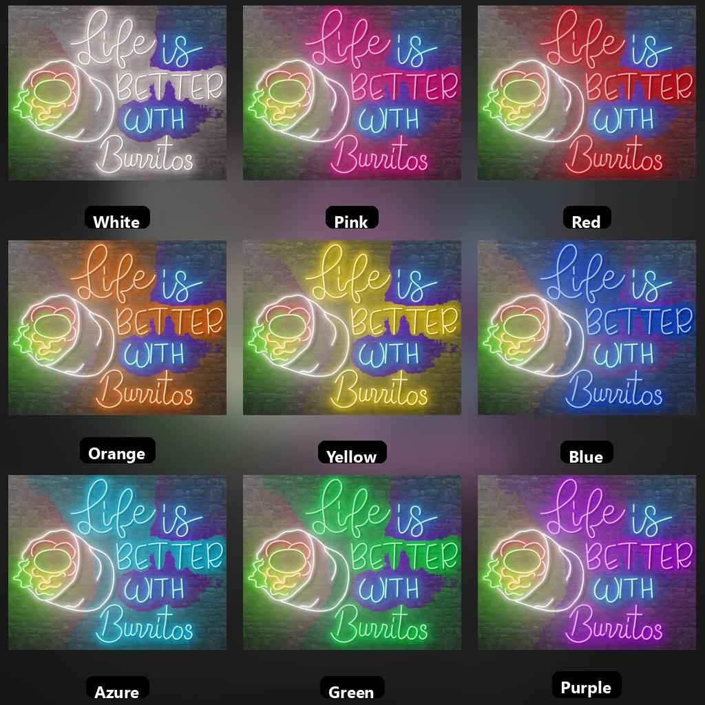 Life Is Better Wall Art LED Neon Sign - 05 Color Grid