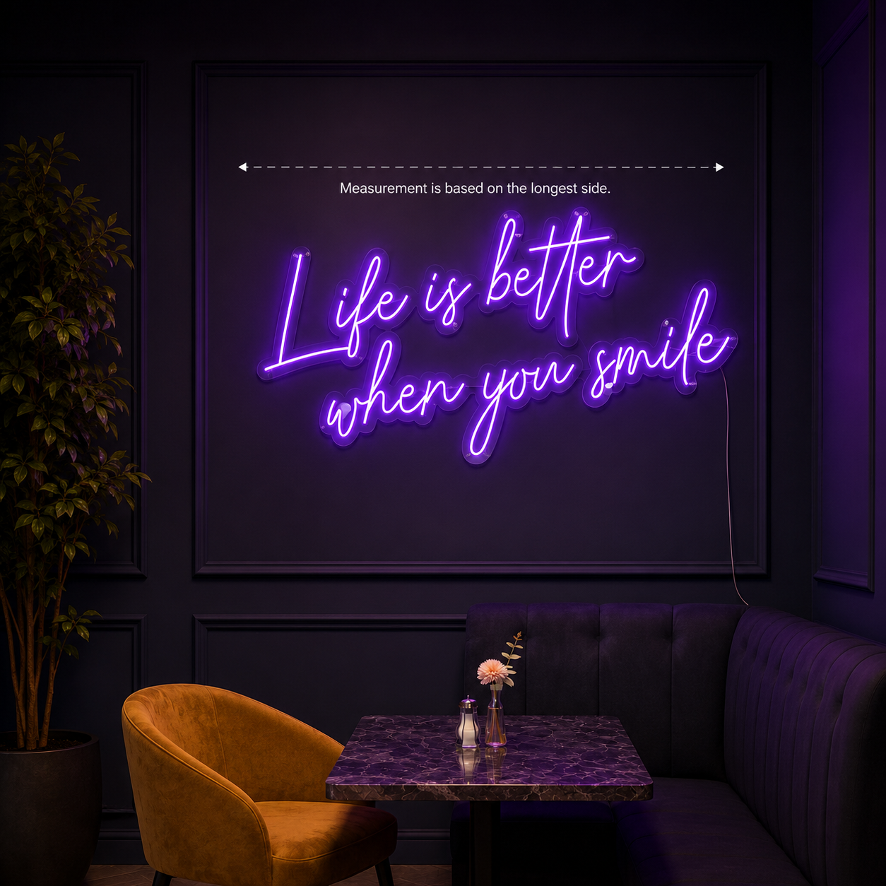 Life Is Better When You Smile LED Neon Sign Wall Neon Sign - 04 Size Image