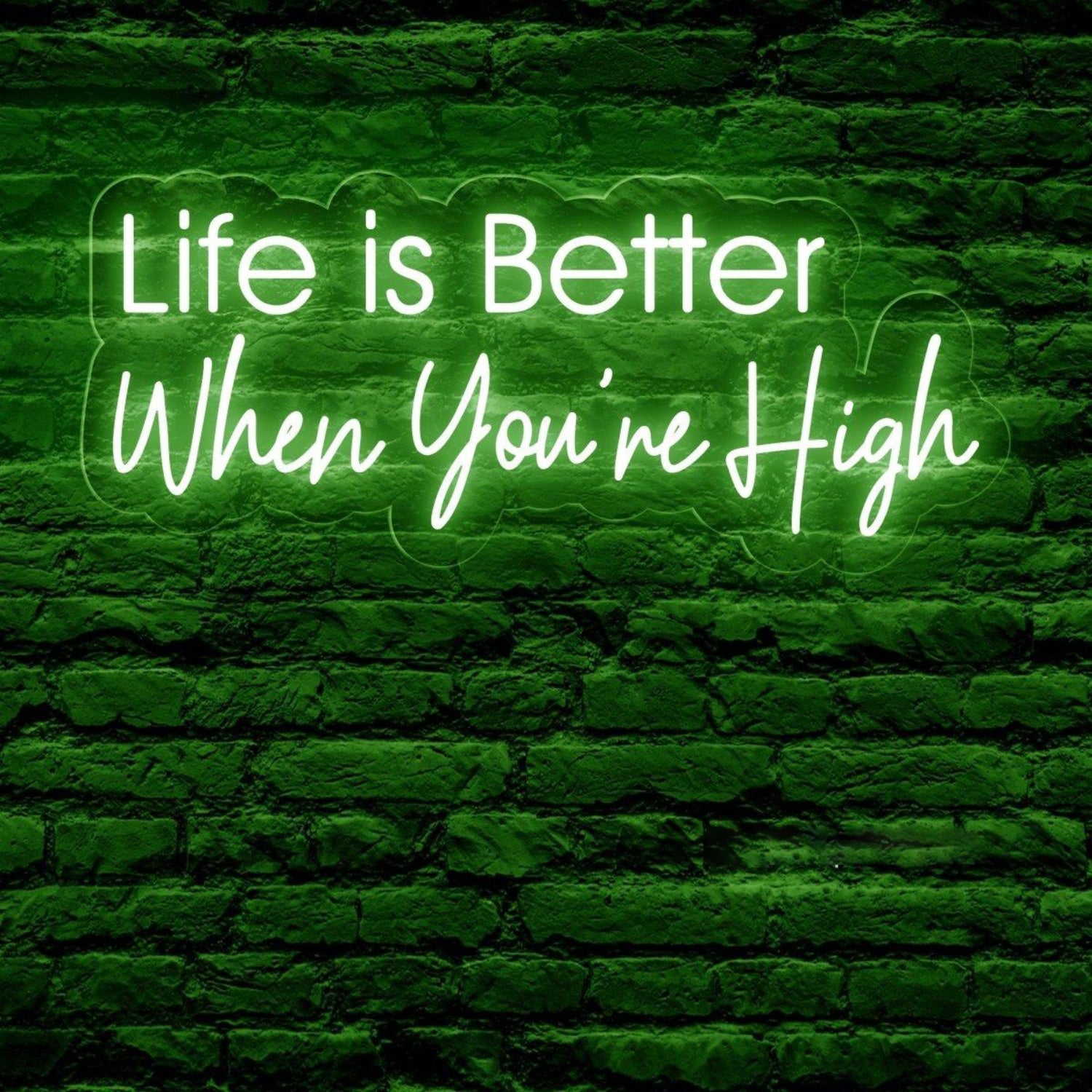 Life Is Better White Glow Led Neon Sign For Indoor Bar Brick Wall Decor | Shineneon