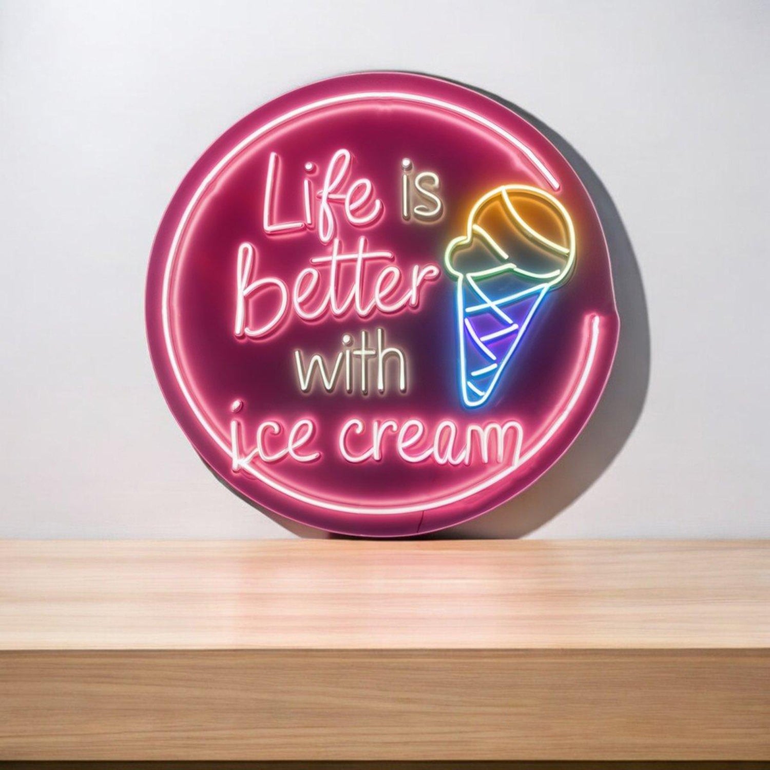 Life Is Better With Ice Cream Led Neon Sign | Shineneon