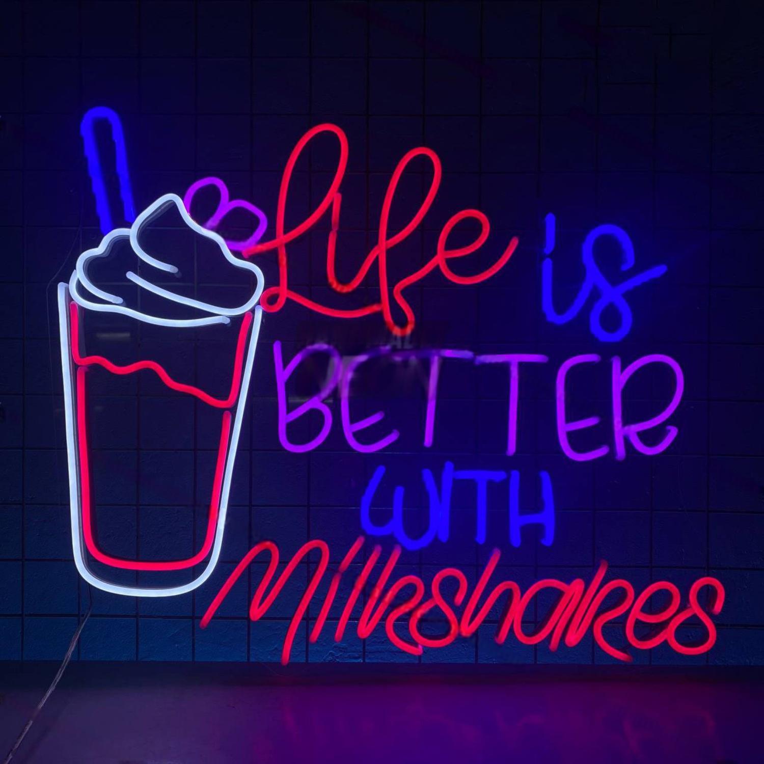 Life Is Better With Milkshakes Led Neon Sign Led Decor | Shineneon