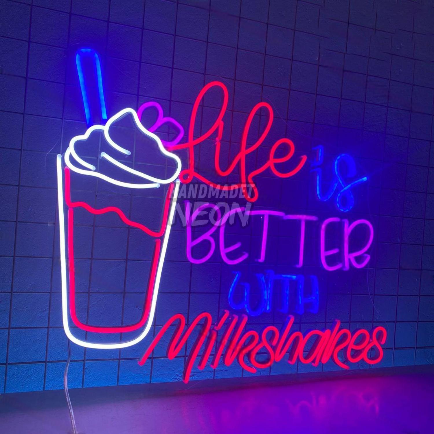 Life Is Better With Milkshakes Led Neon Sign Led Decor | Shineneon